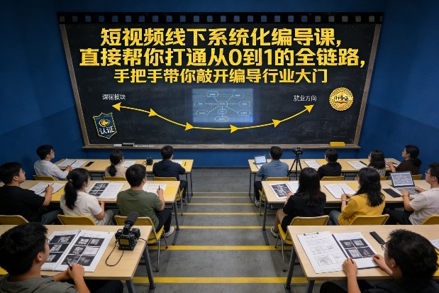 短视频线下系统化编导课，直接帮你打通从0到1的全链路，手把手带你敲开编导行业大门-米创网