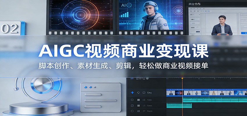 AIGC视频商业变现课：脚本创作、素材生成、剪辑，轻松做商业视频接单-米创网