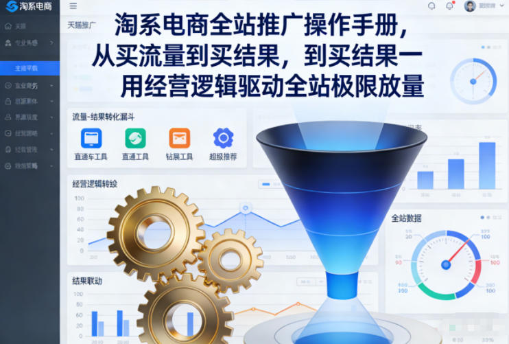 淘系电商全站推广操作手册，从买流量到买结果一用经营逻辑驱动全站极限放量-米创网