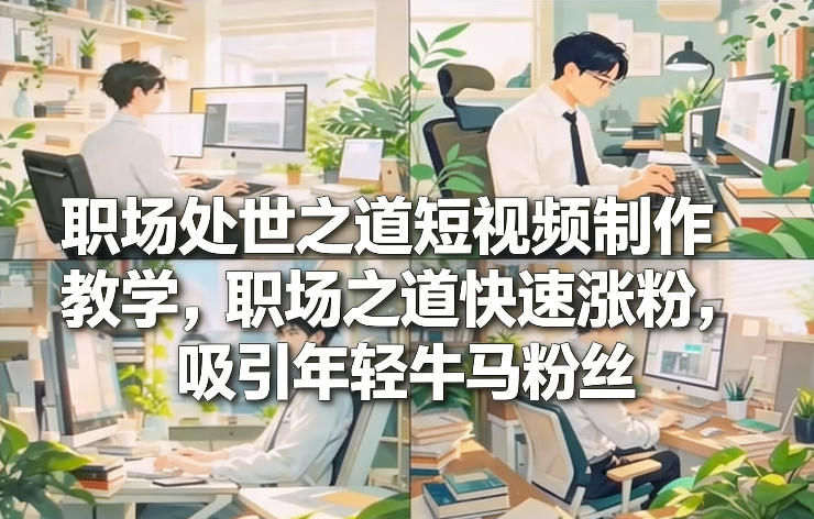 职场处世之道短视频制作教学，职场之道快速涨粉，吸引年轻牛马粉丝-米创网