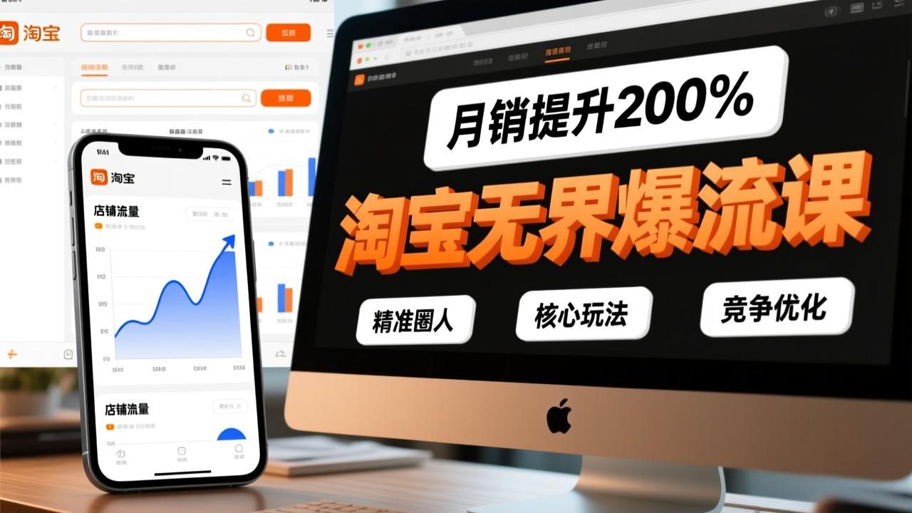 淘宝无界爆流课，精准圈人、核心玩法、竞争优化，快速引爆店铺流量，月销提升200%-米创网