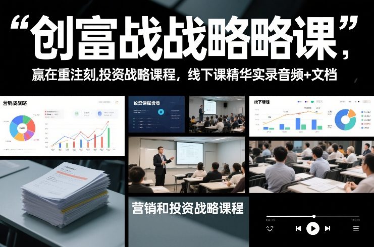 创富战略课，赢在重注时刻，营销和投资战略课程，线下课精华实录音频+文档-米创网