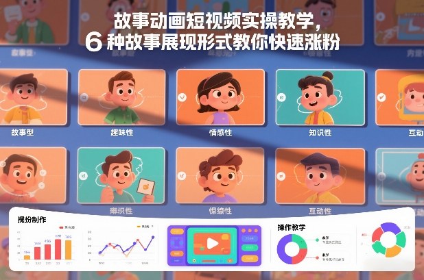 故事动画短视频实操教学，6种故事展现形式教你快速涨粉-米创网