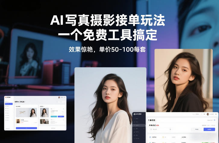 AI写真摄影接单玩法，一个免费工具搞定，效果惊艳，单价50-100每套-米创网