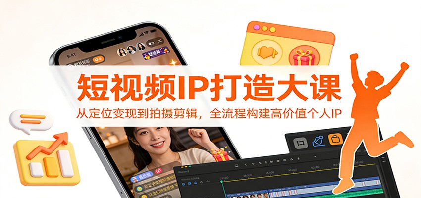 短视频IP打造大课：从定位变现到拍摄剪辑，全流程构建高价值个人IP-米创网