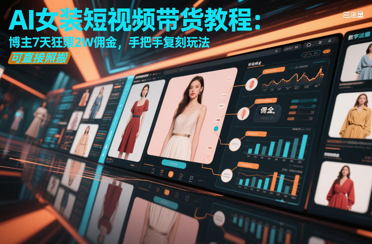 AI女装短视频带货教程：博主7天狂賺2W佣金，手把手复刻玩法，可直接照搬-米创网