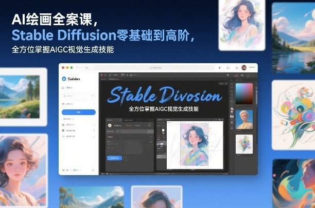 AI绘画全案课，Stable Diffusion零基础到高阶，全方位掌握AIGC视觉生成技能-米创网