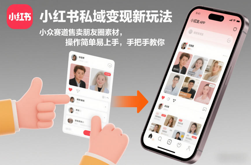 小红书私域变现新玩法，小众赛道售卖朋友圈素材，操作简单易上手，手把手教你-米创网