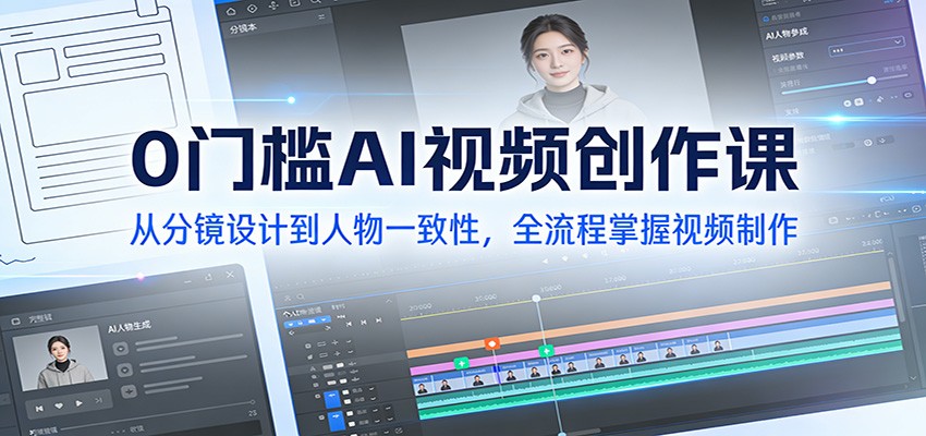 0门槛AI视频创作课：从分镜设计到人物一致性，全流程掌握视频制作-米创网