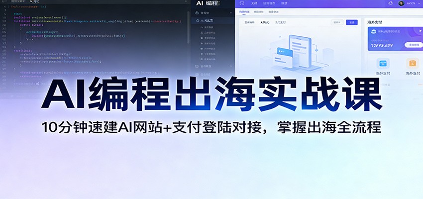 AI编程出海实战课：10分钟速建AI网站+支付登陆对接，掌握出海全流程-米创网