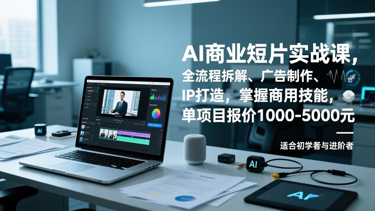 AI商业短片实战课，全流程拆解、广告制作、IP打造，掌握商用技能，单项目报价1000-5000元-米创网