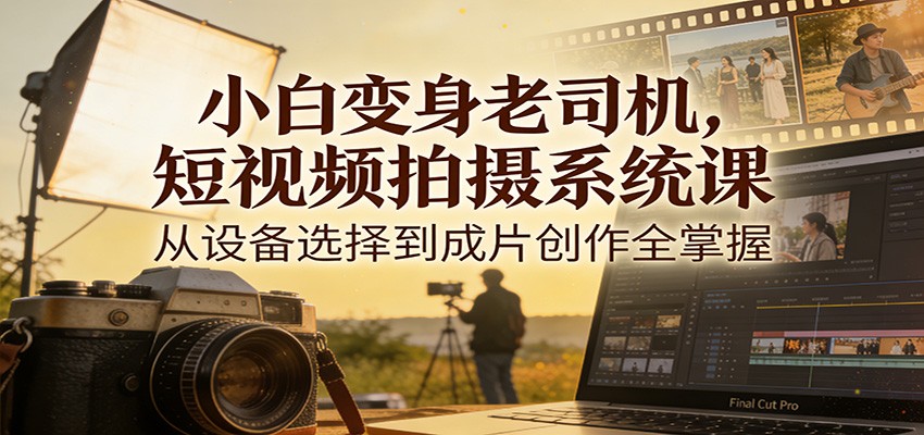 小白变身老司机，短视频拍摄系统课，从设备选择到成片创作全掌握-米创网