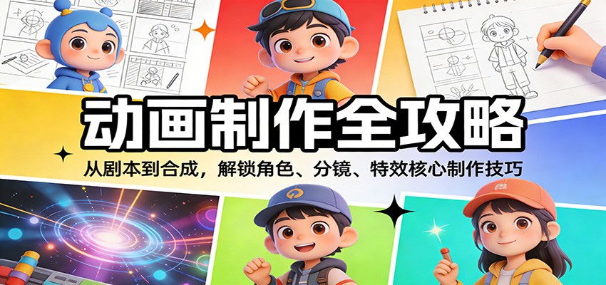 动画制作全攻略：从剧本到合成，解锁角色、分镜、特效核心制作技巧-米创网