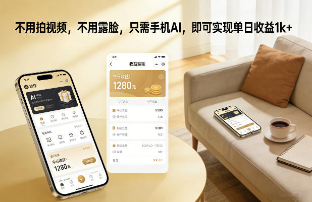 不用拍视频，不用露脸，只需手机AI，即可实现单日收益1k+【揭秘】-米创网