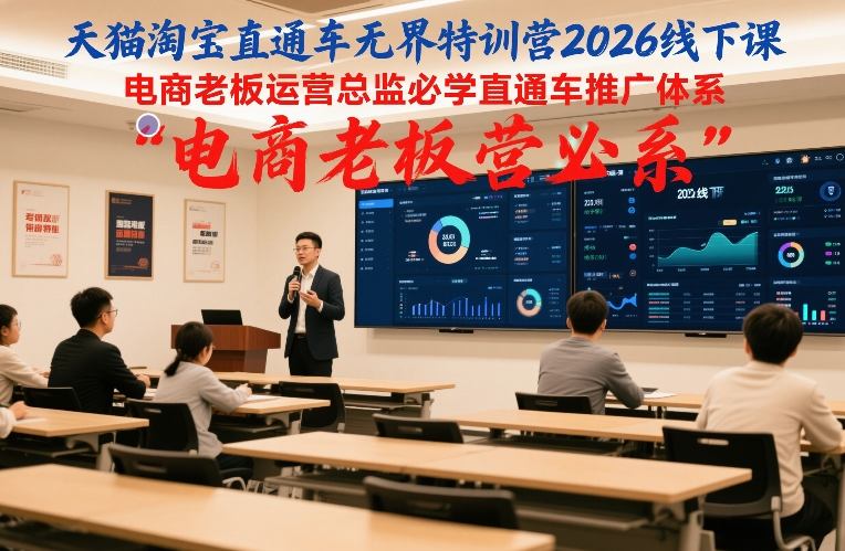 天猫淘宝直通车无界特训营2026线下课，电商老板运营总监必学直通车推广体系-米创网