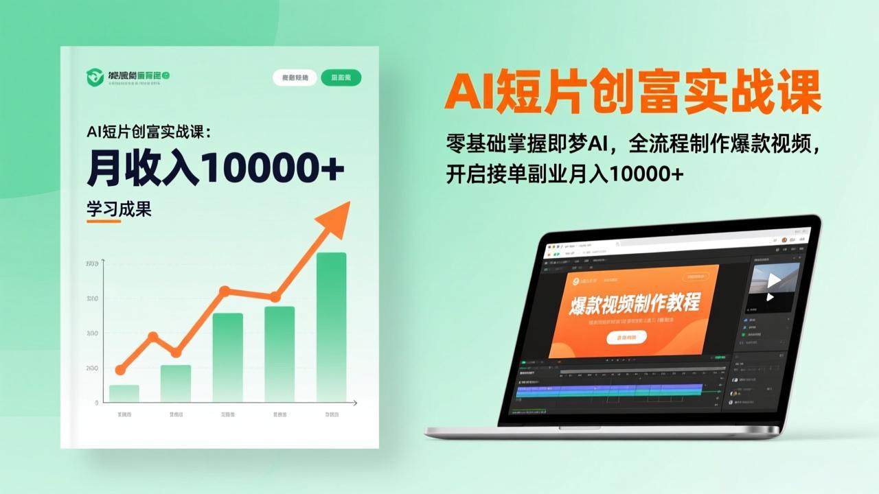 AI短片创富实战课：零基础掌握即梦AI，全流程制作爆款视频，开启接单副业月入10000+(更新-米创网