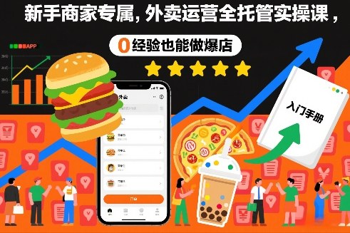 新手商家专属，外卖运营全托管实操课，0经验也能做爆店-米创网