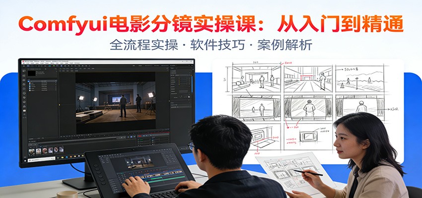 ComfyUI电影分镜实操课：分镜一致性，全流程AI视频制作，零基础也能做专业分镜-米创网