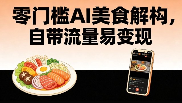 零门槛AI美食解构，自带流量易变现-米创网