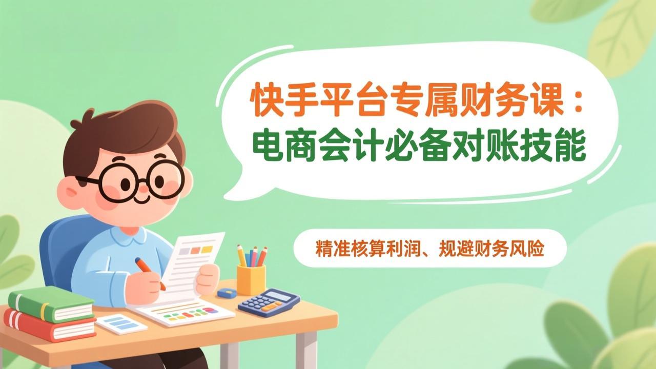 快手平台专属财务课：电商会计必备对账技能，精准核算利润、规避财务风险-米创网