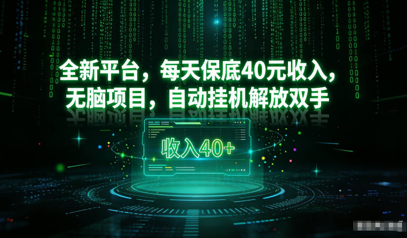 最新看广平台，每天保底30-4米，无脑项目，自动挂G解放双手【揭秘】-米创网