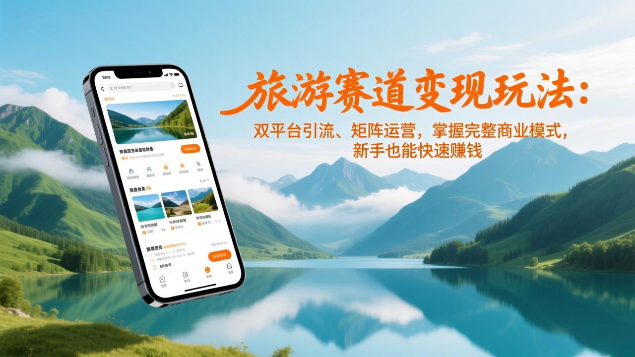 旅游赛道变现玩法：双平台引流、矩阵运营，掌握完整商业模式，新手也能快速赚钱-米创网