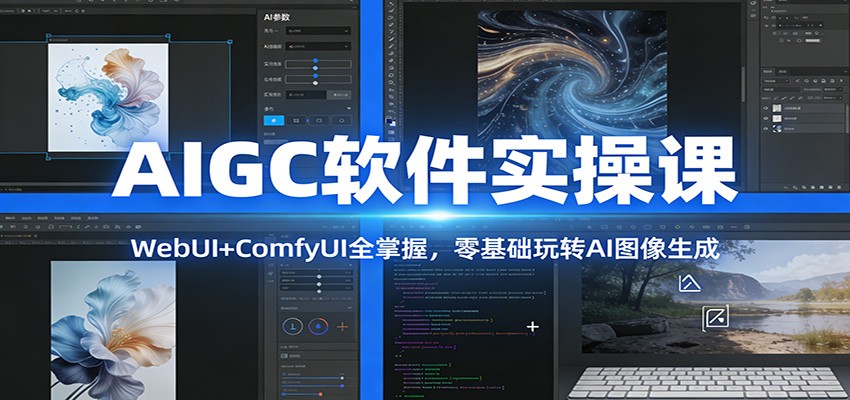 AIGC软件实操课：WebUI+ComfyUI全掌握，零基础玩转AI图像生成-米创网