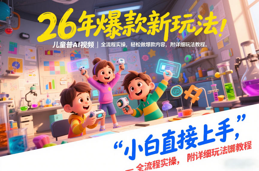 26年爆款新玩法，儿童科普AI视频，全流程实操，轻松做爆款内容，小白直接上手，附详细玩法教程-米创网