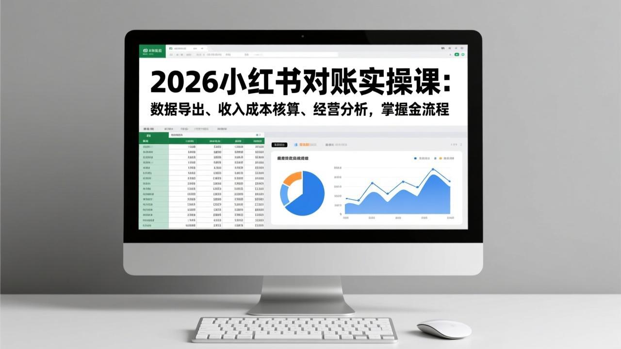 2026小红书对账实操课：数据导出、收入成本核算、经营分析，掌握全流程-米创网