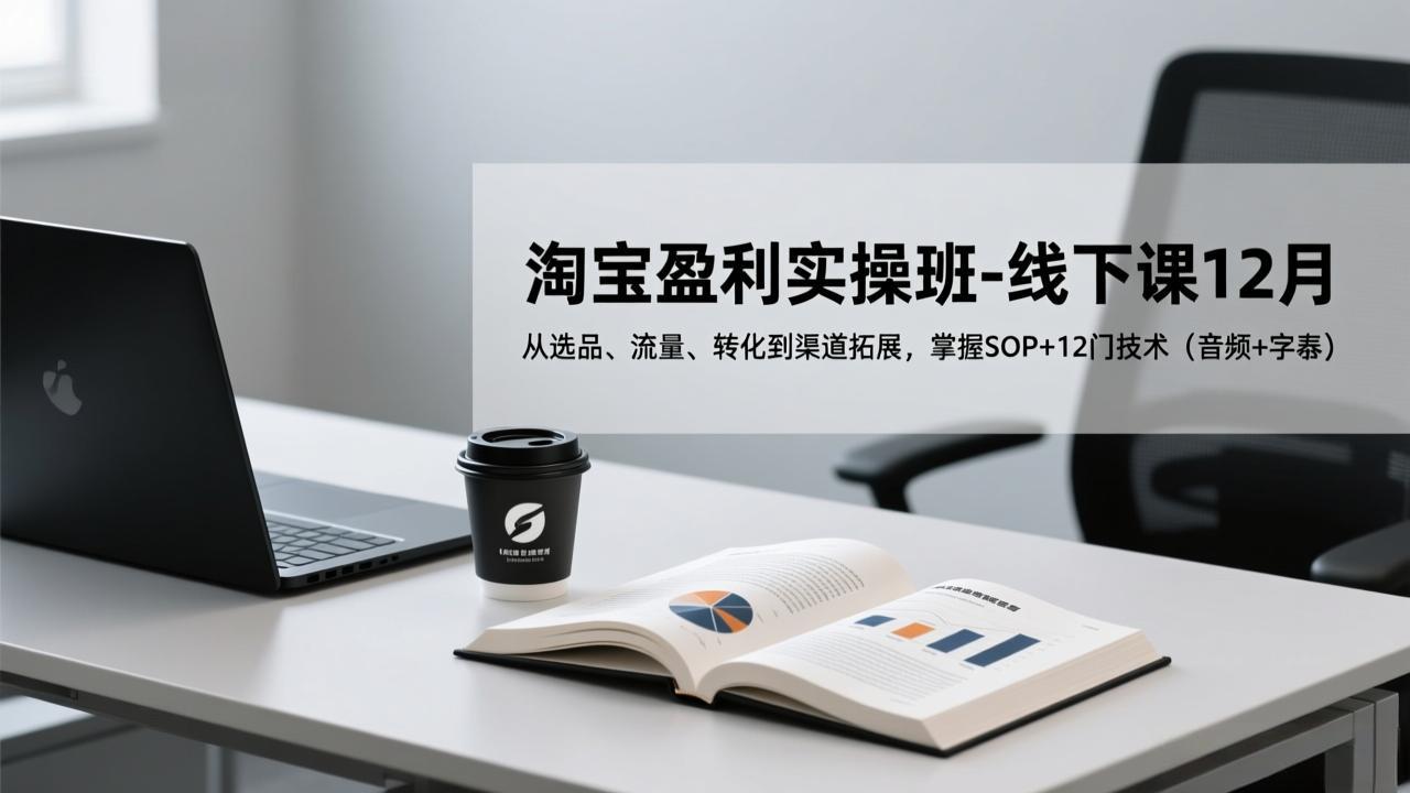 淘宝盈利实操班-线下课12月，从选品、流量、转化到渠道拓展，掌握SOP+12门技术(音频+字幕-米创网