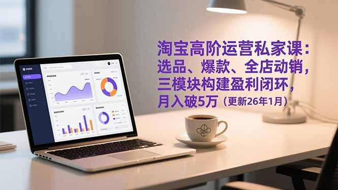淘宝高阶运营私家课：选品、爆款、全店动销，三模块构建盈利闭环，月入破5万(更新26年1月-米创网