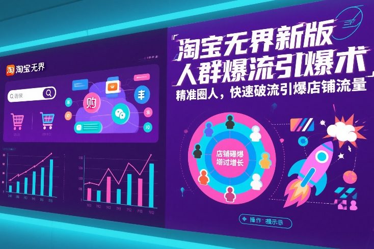 淘宝无界新版人群爆流引爆术，精准圈人，快速破流引爆店铺流量-米创网