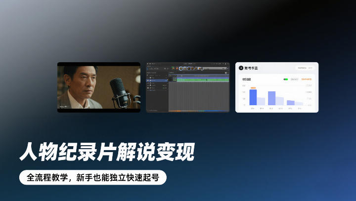 人物纪录片解说变现，全流程教学，新手也能独立快速起号-米创网