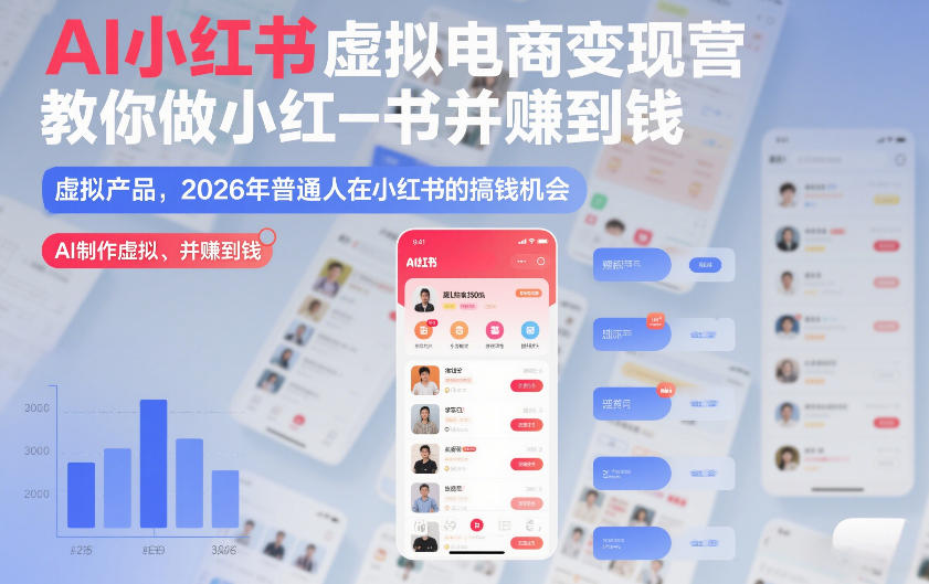 AI小红书虚拟电商变现营，教你做小红书并賺到钱，虚拟产品，2026年普通人在小红书的搞钱机会(更新中)-米创网