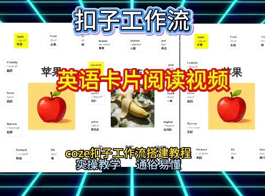 【一键生成英语卡片单词阅读工作流】2026保姆级教程，Coze工作流一键搭，英语单词卡片+阅读练习直接搞定-米创网