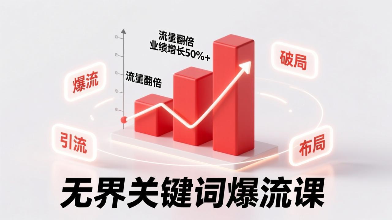 无界关键词爆流课，破局布局逻辑、阶段精准引流，实现流量翻倍，店铺业绩增长50%+。-米创网