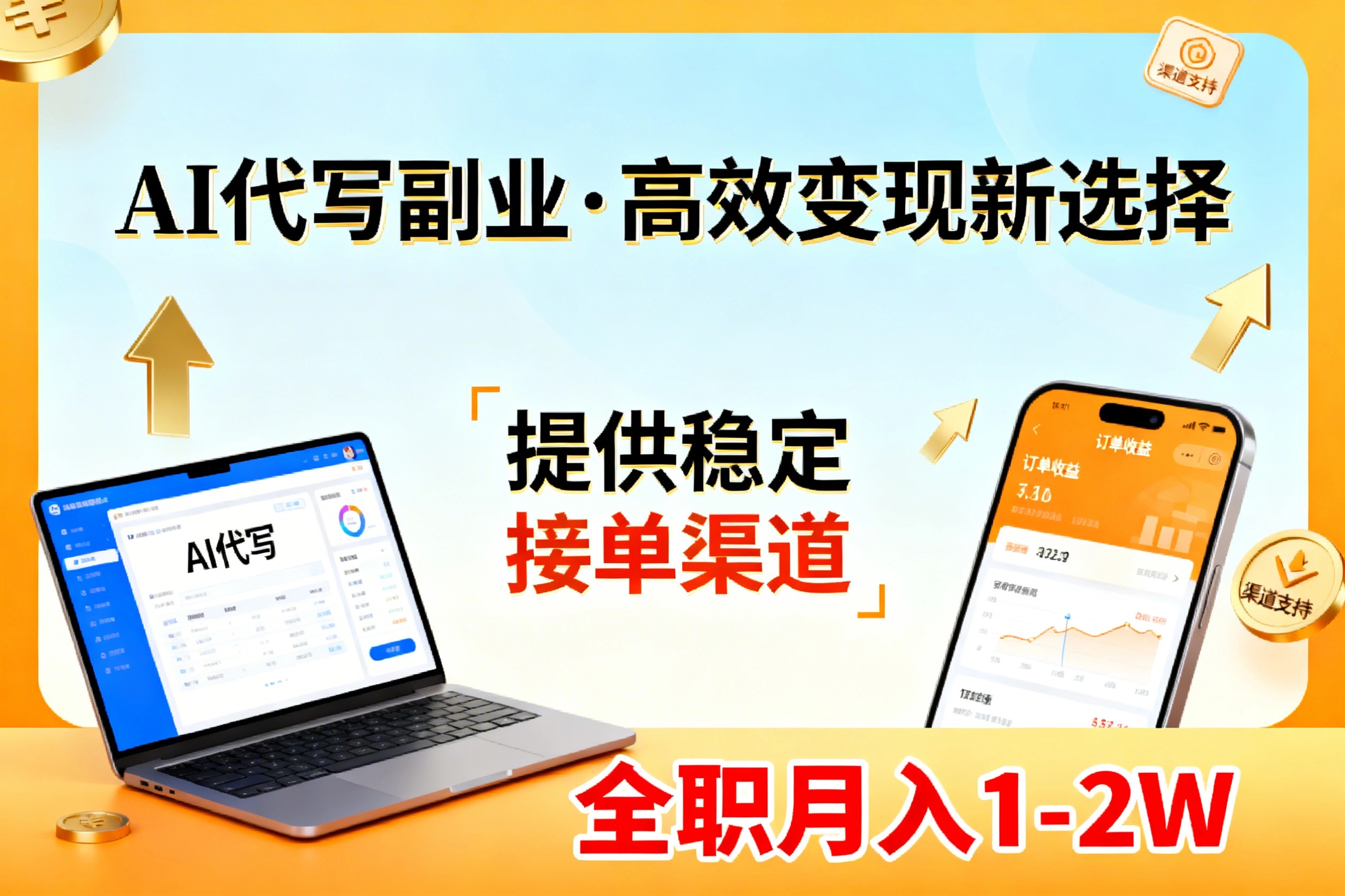 AI代写副业，高效变现，提供渠道，永不失业副业兼职 全职月入1-2W【SOP手册】-米创网