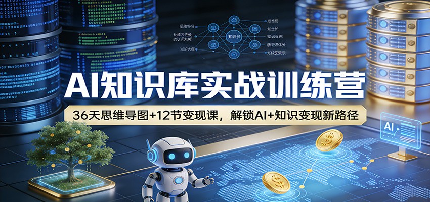AI知识库实战训练营：36天思维导图+12节变现课，解锁AI+知识变现新路径-米创网