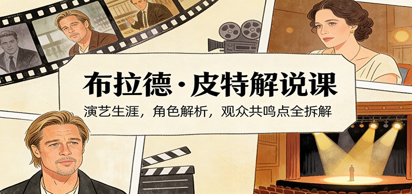 演员说-布拉德.皮特解说课：演艺生涯，角色解析，观众共鸣点全拆解-米创网