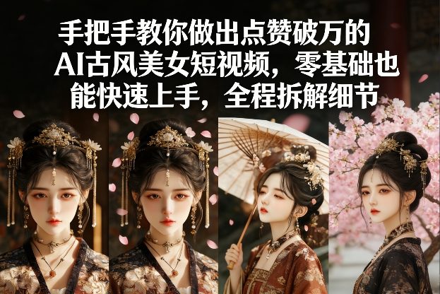 手把手教你做出点赞破万的AI古风美女短视频，零基础也能快速上手，全程拆解细节-米创网