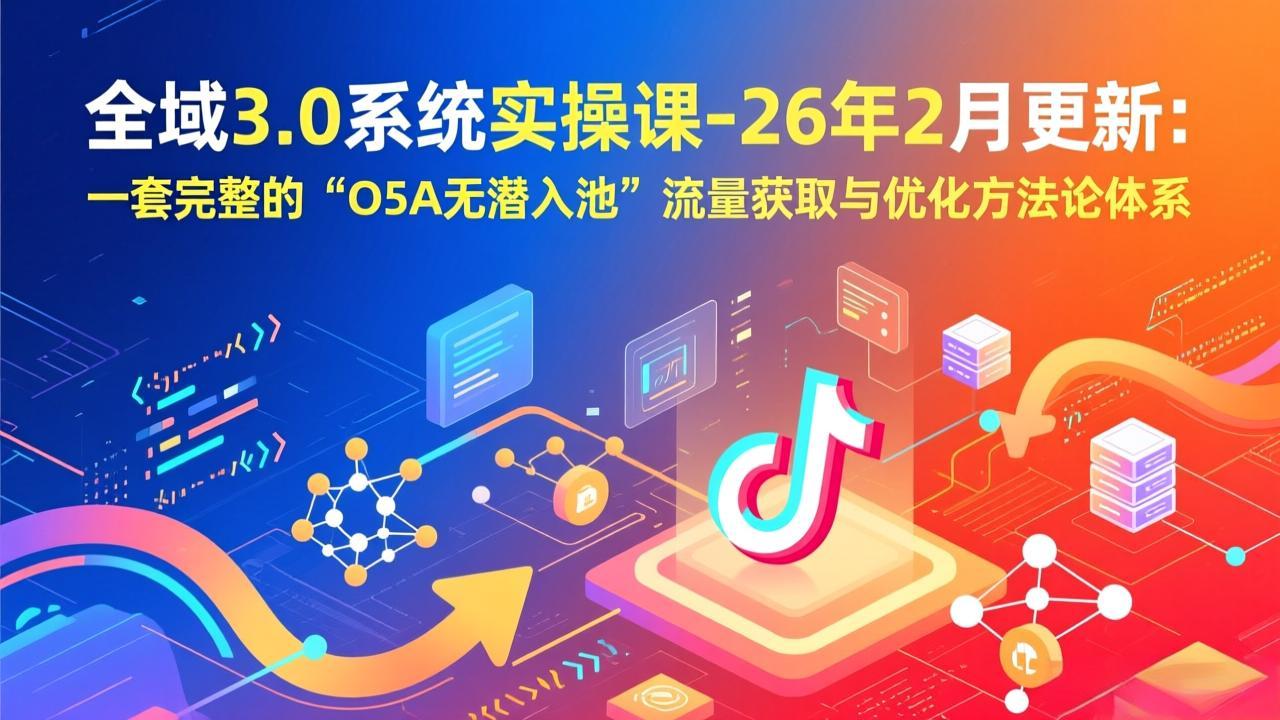 全域3.0系统实操课-26年2月更新：一套完整的“O5A无潜入池”流量获取与优化方法论体系-米创网