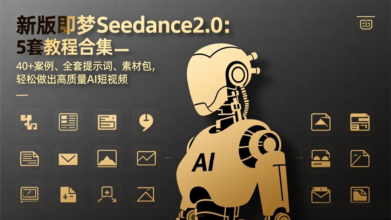 新版即梦Seedance2.0：5套教程合集，40+案例、全套提示词、素材包，轻松做出高质量AI短视频-米创网