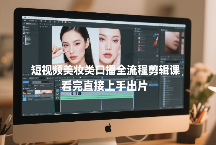 短视频美妆类口播全流程剪辑课，看完直接上手出片-米创网