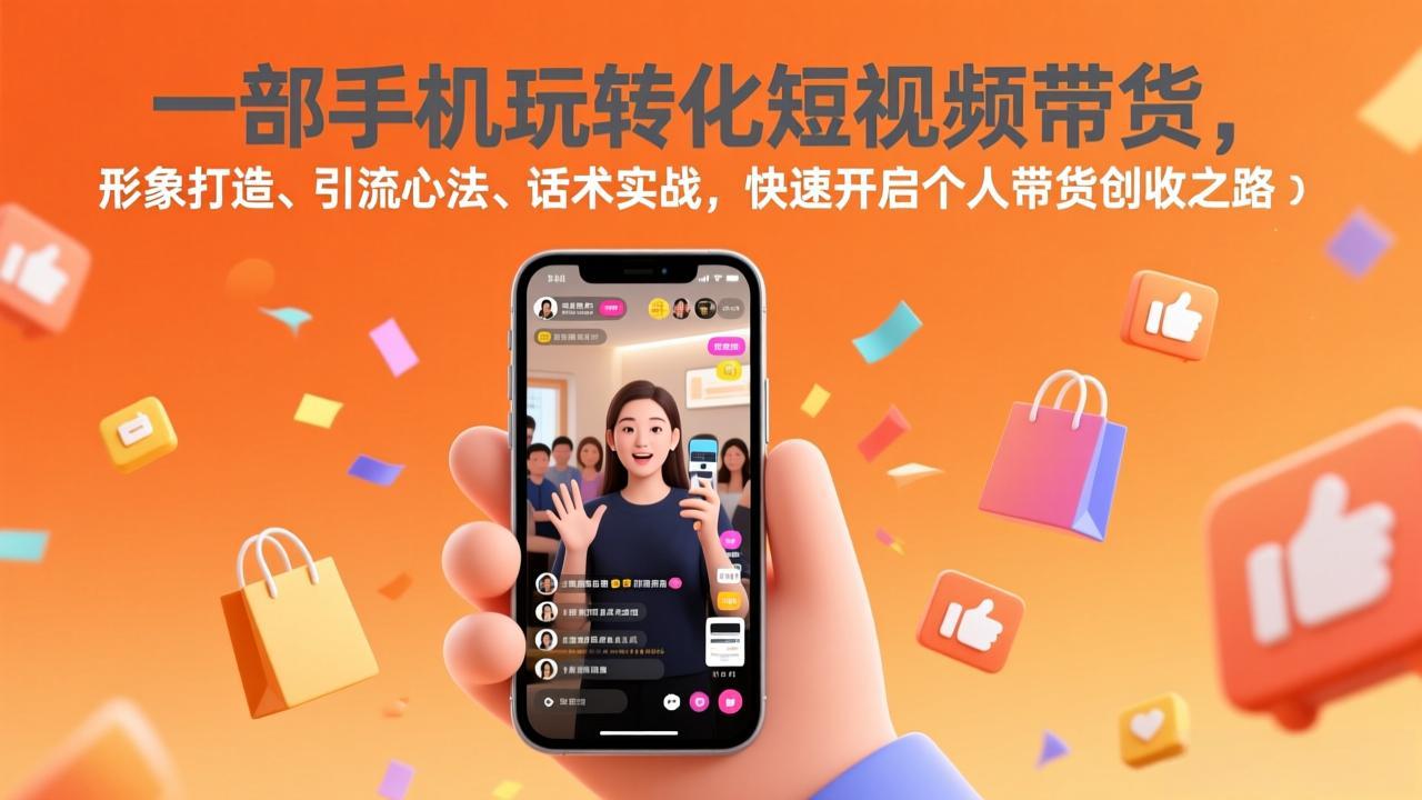 一部手机玩转化短视频带货，形象打造、引流心法、话术实战，快速开启个人带货创收之路-米创网