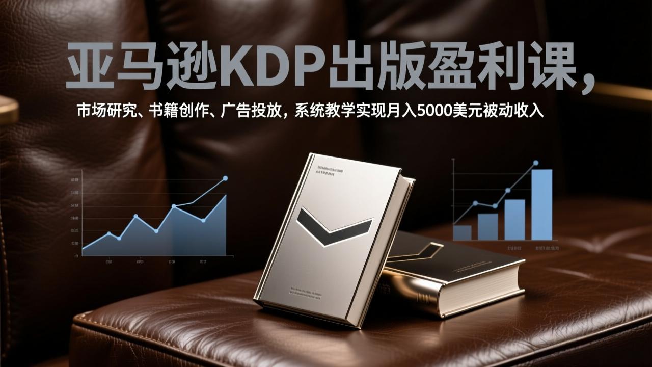 亚马逊KDP出版盈利课，市场研究、书籍创作、广告投放，系统教学实现月入5000美元被动收入-米创网