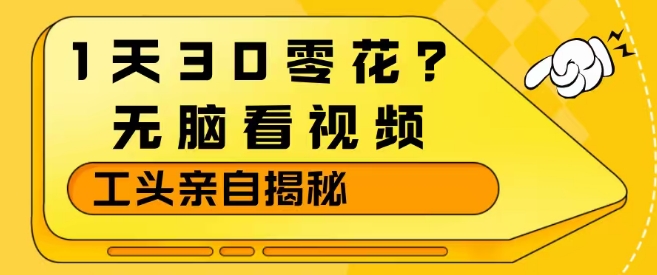 1天30零花？无脑看视频，大佬亲自揭秘-米创网