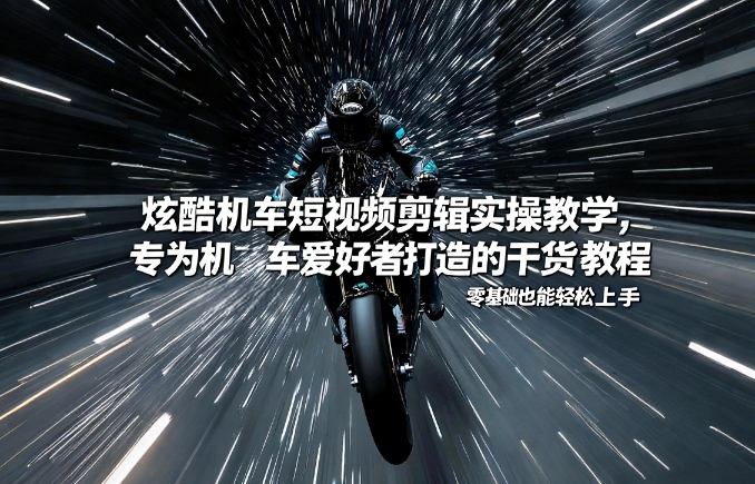 炫酷机车短视频剪辑实操教学，专为机车爱好者打造的干货教程，零基础也能轻松上手-米创网