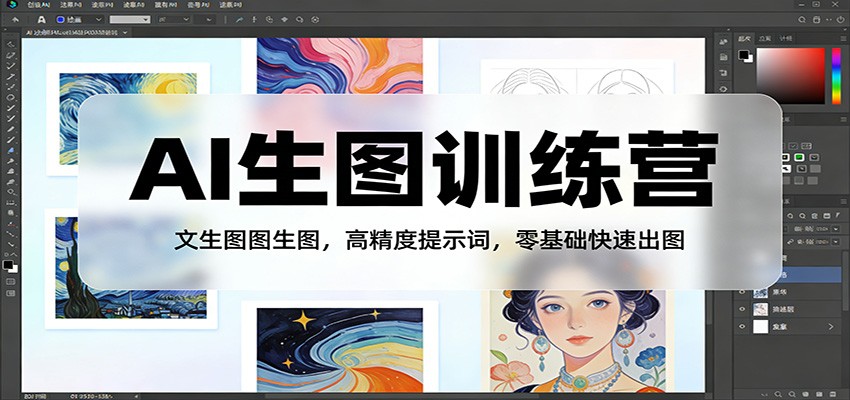 AI生图训练营：文生图图生图，高精度提示词，零基础快速出图-米创网