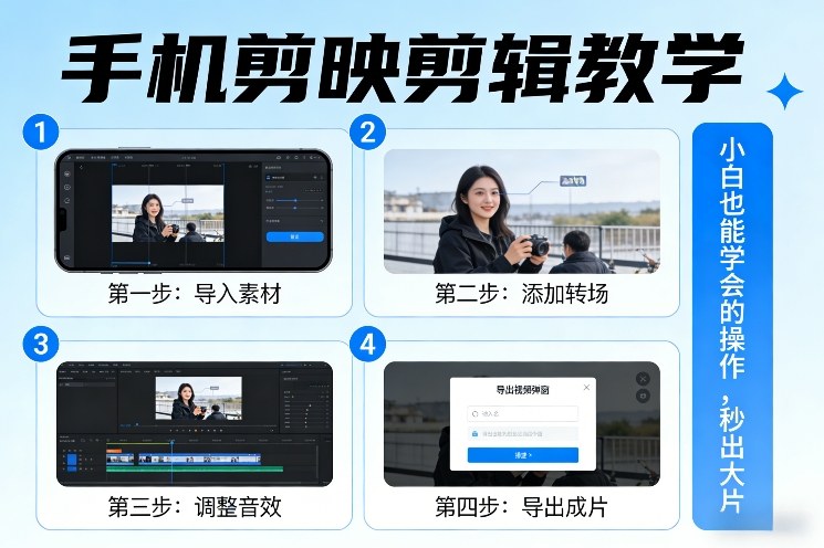 手机剪映剪辑教学，小白也能学会的操作，秒出大片-米创网