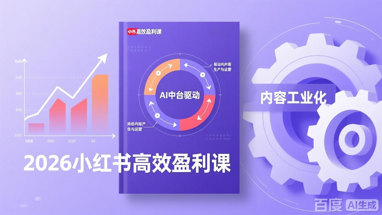 2026小红书高效盈利课，流量双引擎+内容工业化+AI中台驱动，构建可复制的千万级营收模型-米创网